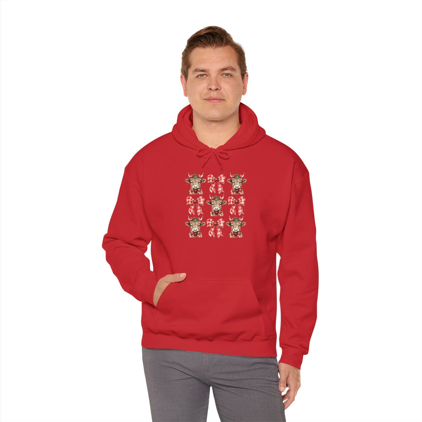 Cozy Cow Christmas Cheer Hoodie for the Holidays
