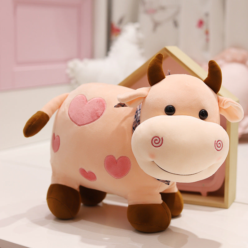 🌈 Fall in love with our Soft Animal Cattle Plush Toy Cartoon. 🐄🧸