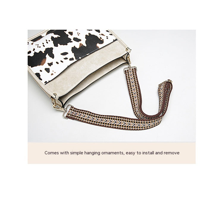 Stylish Cow and Leopard Print Crossbody Shoulder Bag for Women and Girls