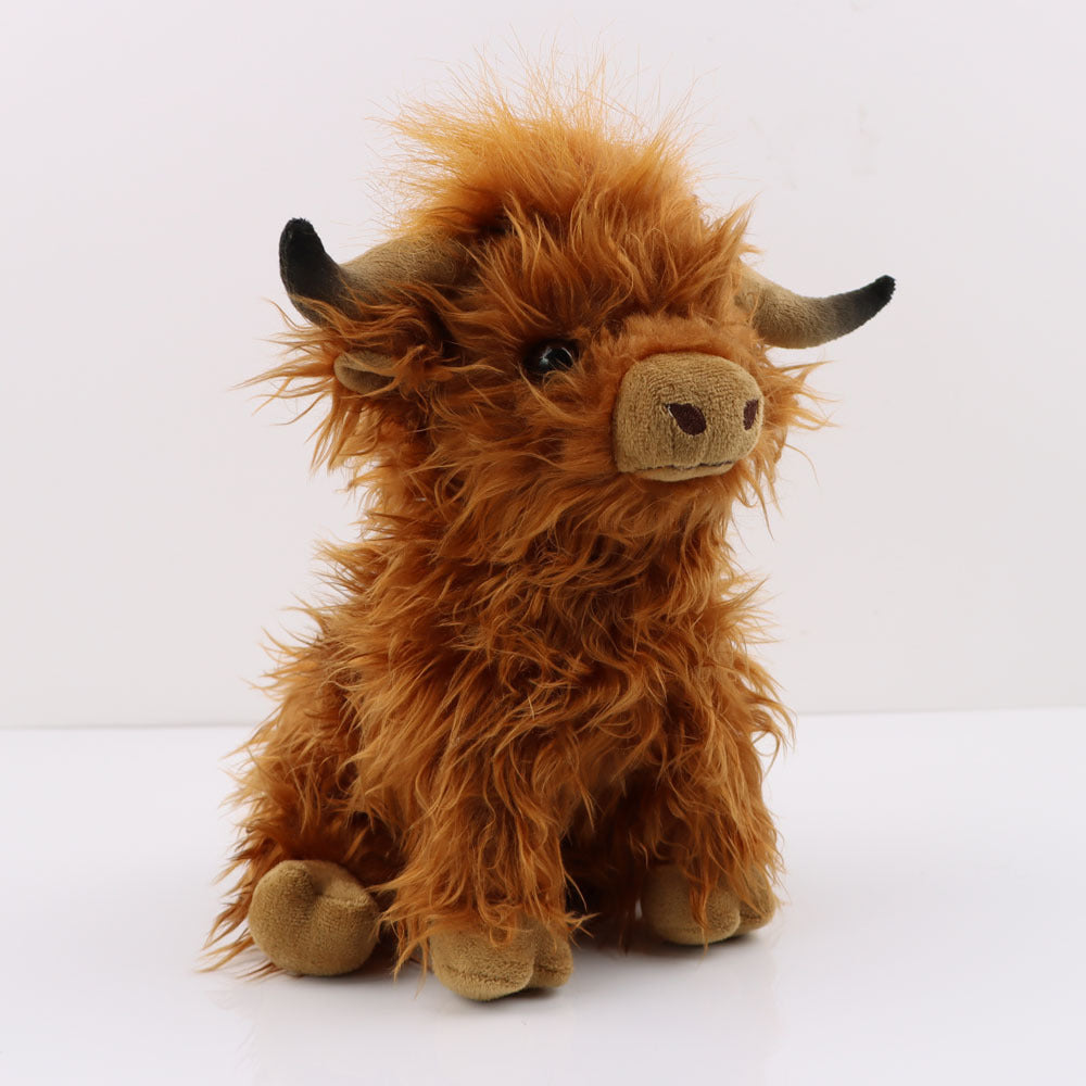 Highland Cow Lover's Dream: 27cm Simulation Highland Cow Plush Toy - A Gift to Cherish