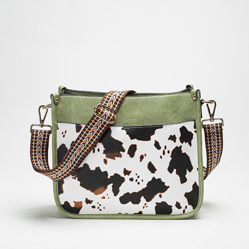 Stylish Cow and Leopard Print Crossbody Shoulder Bag for Women and Girls