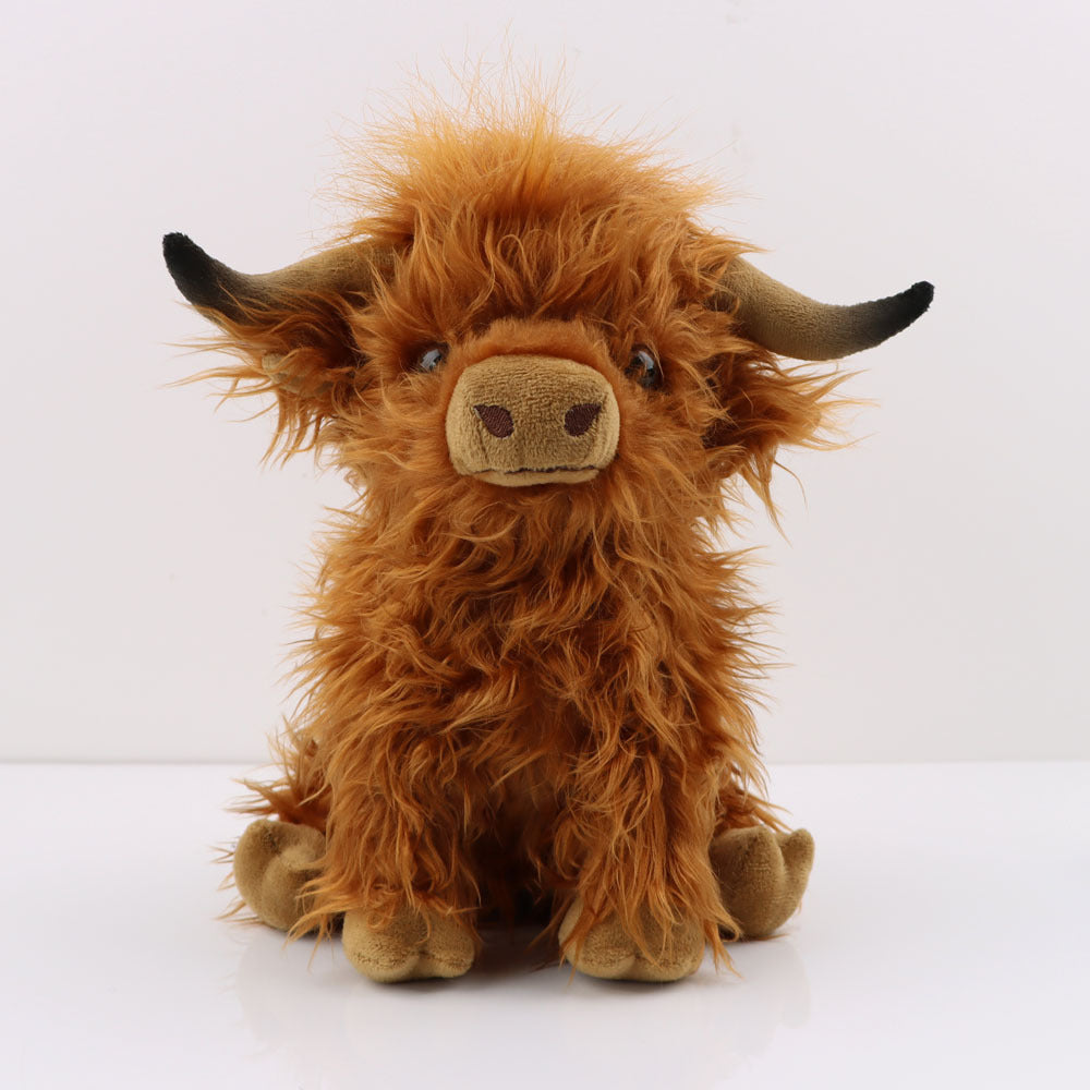 Highland Cow Lover's Dream: 27cm Simulation Highland Cow Plush Toy - A Gift to Cherish