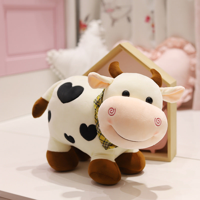 🌈 Fall in love with our Soft Animal Cattle Plush Toy Cartoon. 🐄🧸