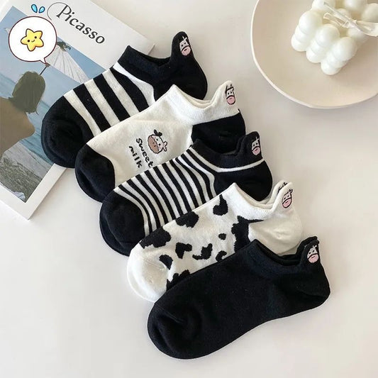 Women's Cartoon Cow Socks Invisible