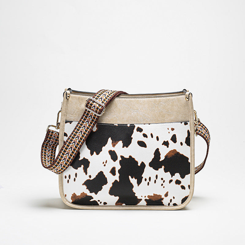 Stylish Cow and Leopard Print Crossbody Shoulder Bag for Women and Girls
