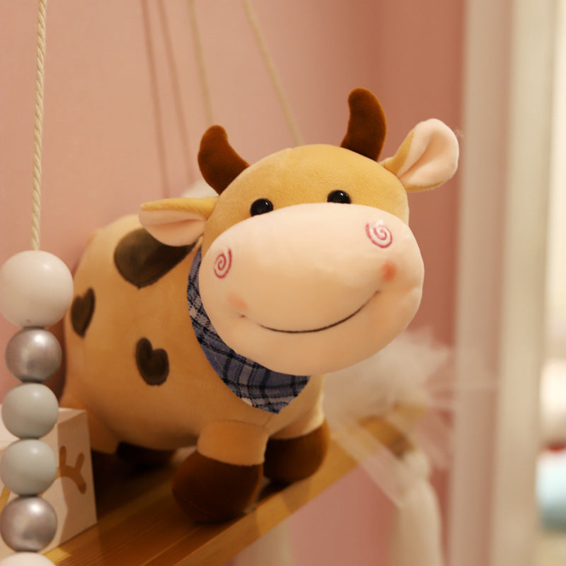 🌈 Fall in love with our Soft Animal Cattle Plush Toy Cartoon. 🐄🧸