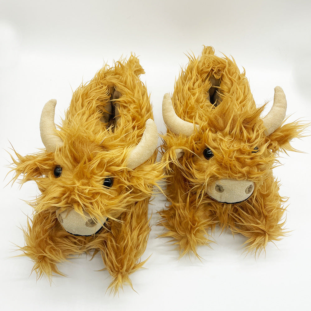 Soft and Fluffy Luxury Highland Cattle Slippers