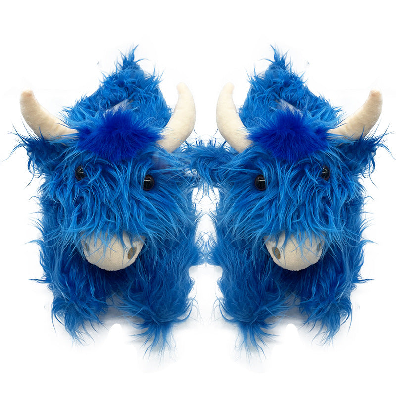 Soft and Fluffy Luxury Highland Cattle Slippers