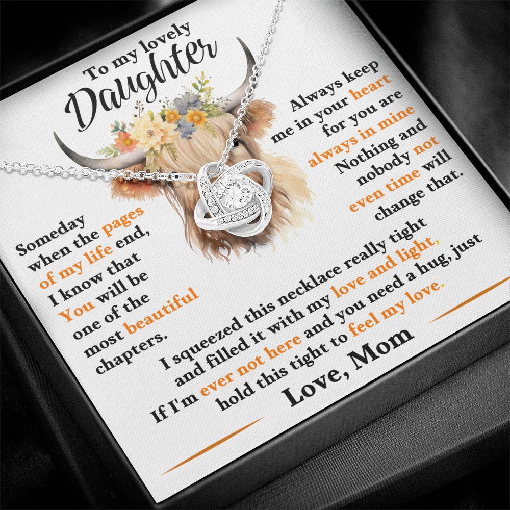 To My Beautiful Daughter, I'm Proud To Be Your Mother - Loveknot Necklace