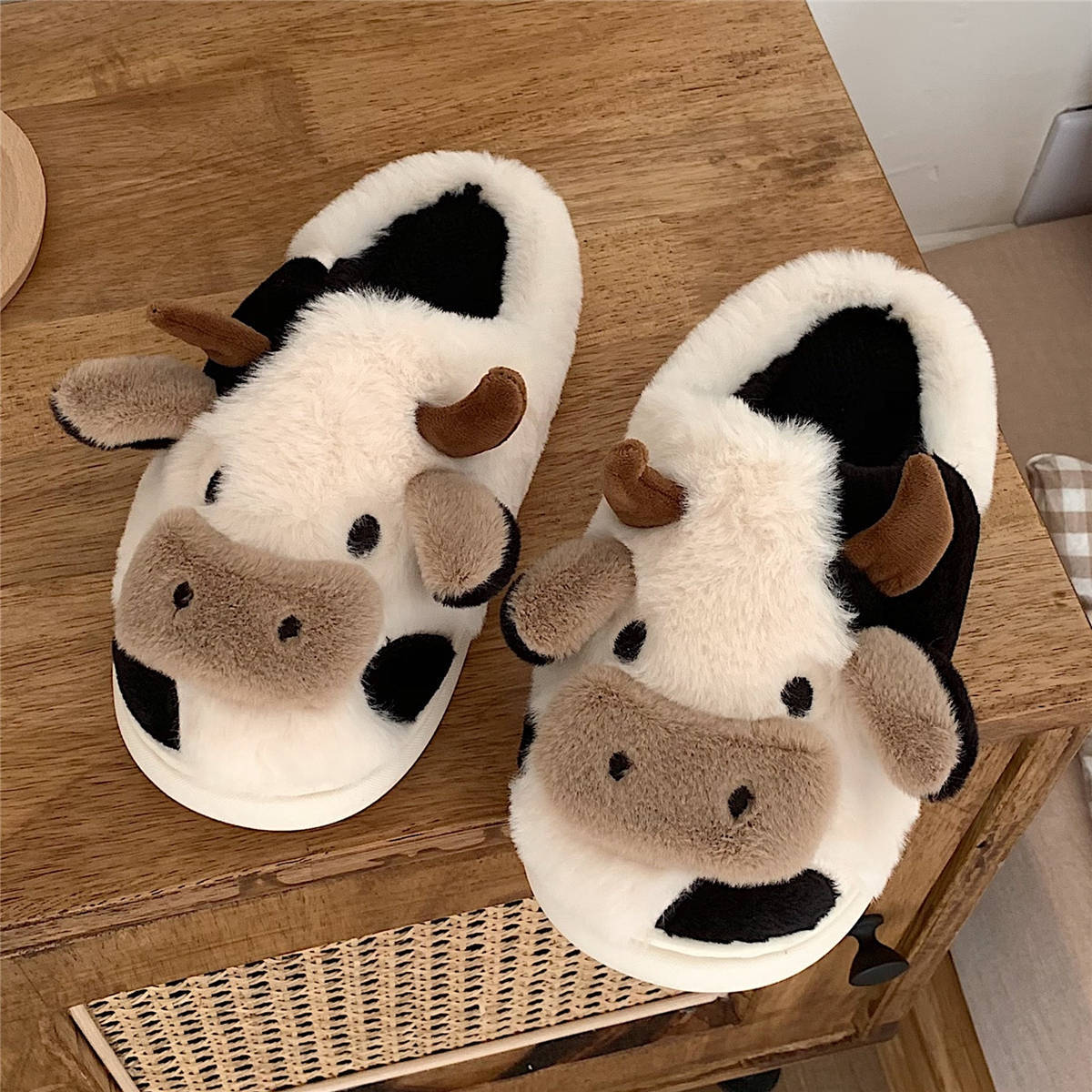 Cartoon Milk Cow Slippers