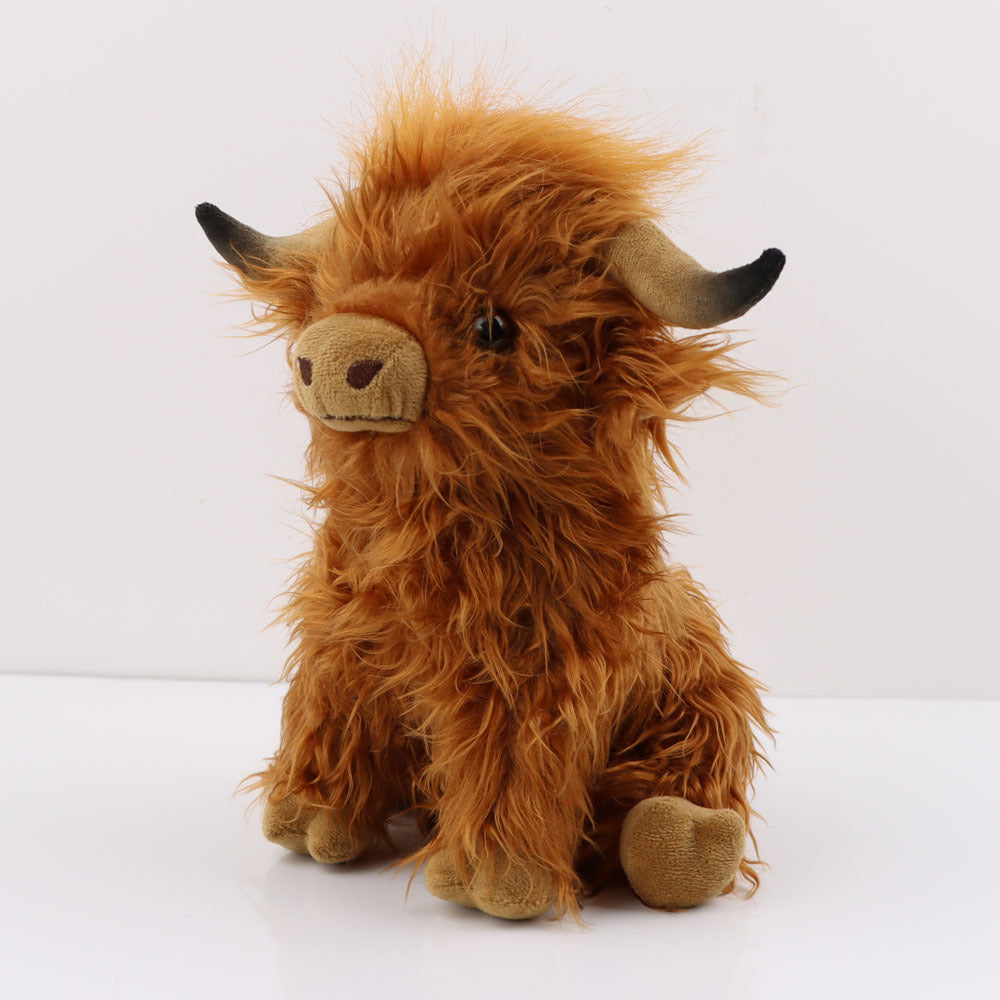 Highland Cow Lover's Dream: 27cm Simulation Highland Cow Plush Toy - A Gift to Cherish