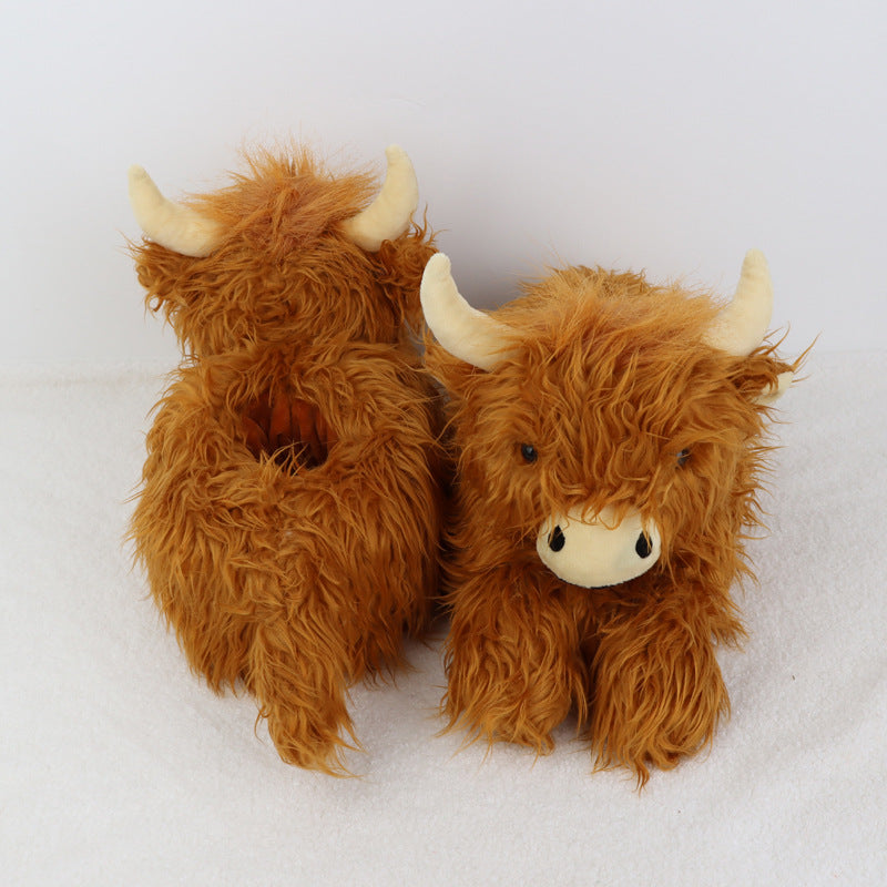 Scottish Highlands Cattle Plush Slippers