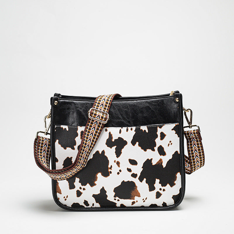 Stylish Cow and Leopard Print Crossbody Shoulder Bag for Women and Girls